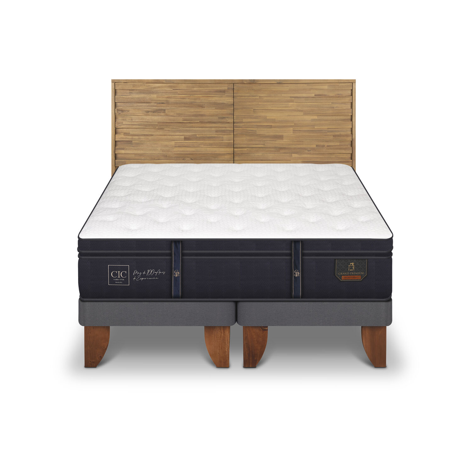 Cama Europea Cic Rodano / 2 Plazas / Base Dividida + Respaldo image number 0.0