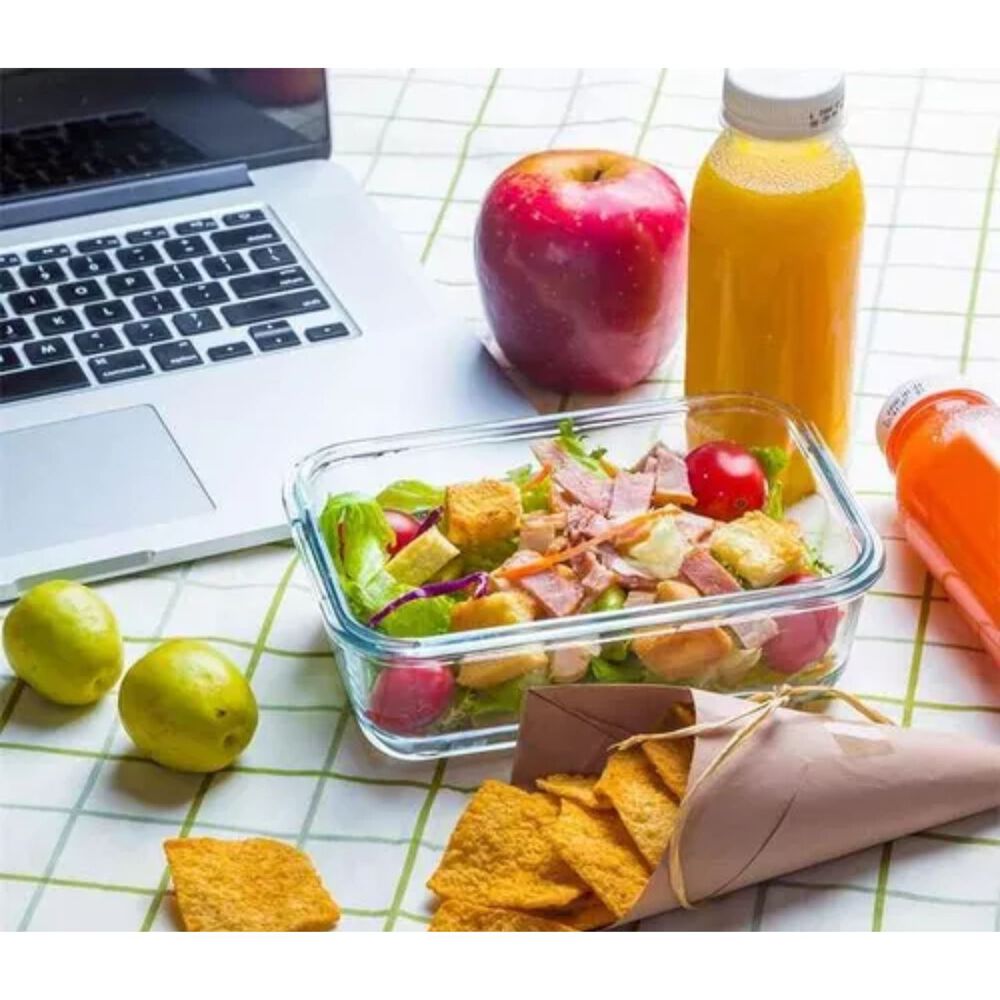 Pack 3 Contenedores Hermetico Vidrio Rectangular 420ml Allegra image number 1.0