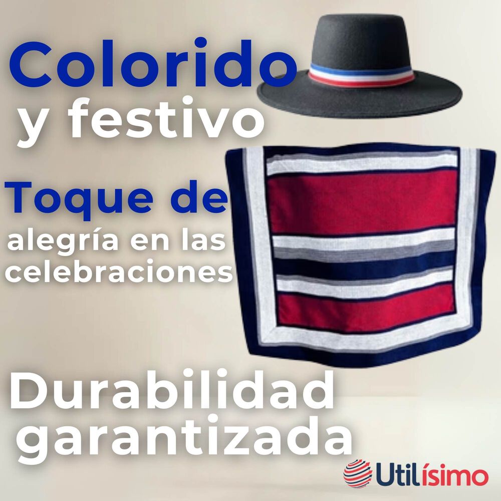 Poncho Manta Huaso Cueca Fiestas Patrias Para Niños image number 7.0