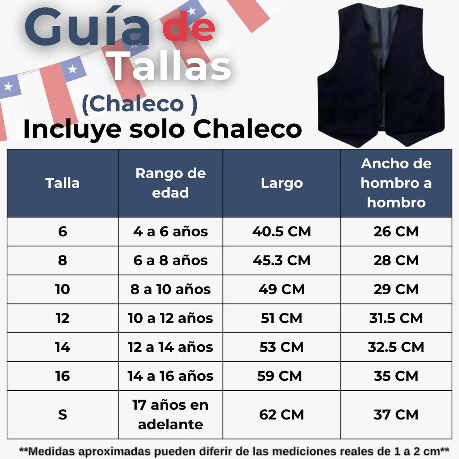 Chaleco Bolero Nortino Ni&ntilde;o Fiestas Patrias Negro image number 2.0