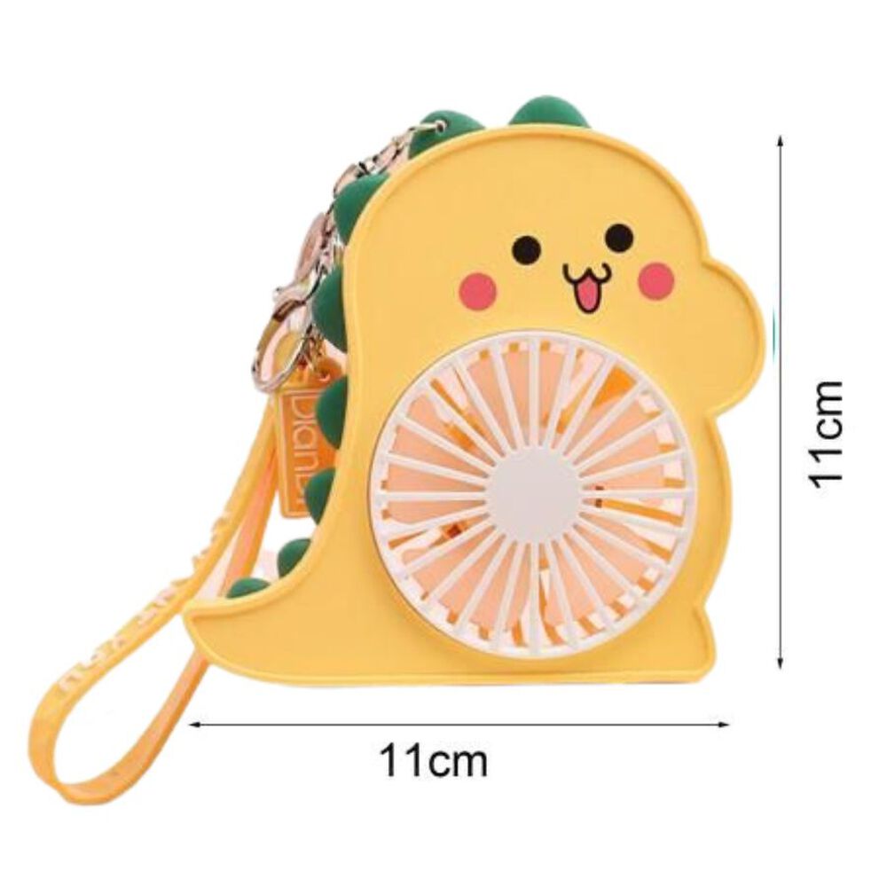 Llavero Mini Ventilador Recargable Dinosaurio Amarillo image number 1.0