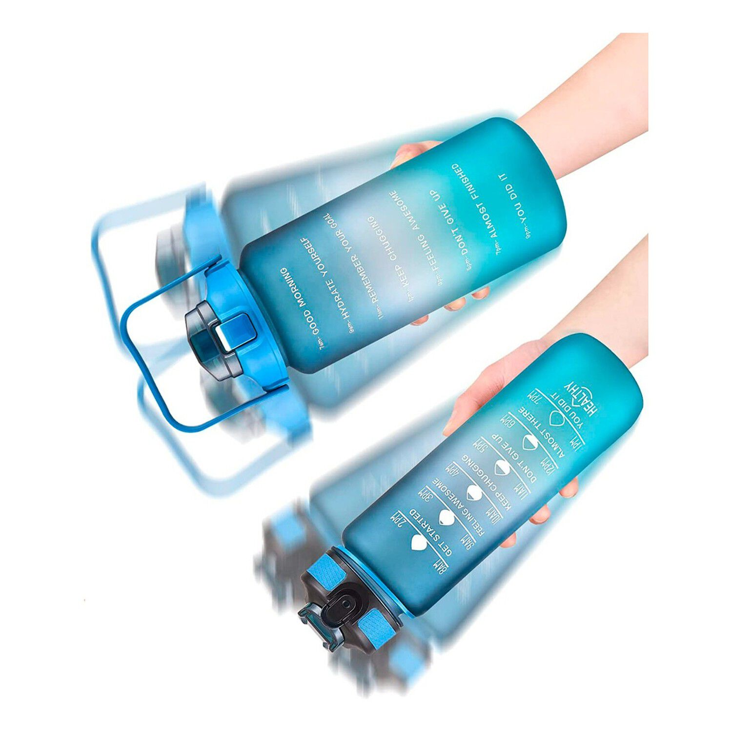 Botellas De Agua Motivacionales 2l Y 900ml Turquesa image number 2.0