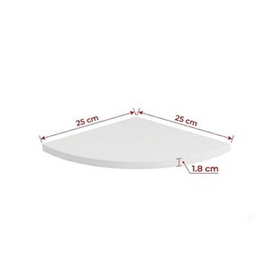 Repisa Flotante De Esquina Curva Minimalista Blanca 25cm