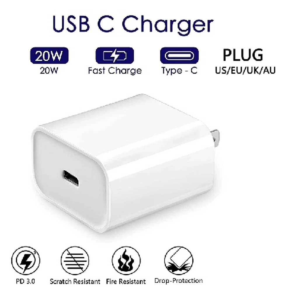 Cargador De Pared Para Celular Tipo C 20w Carga Rapida Para Iphone Android Samsung Sin Cable image number 3.0