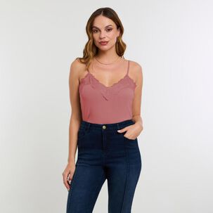 Polera Pabilo Aplicación Encaje Mujer Kimera
