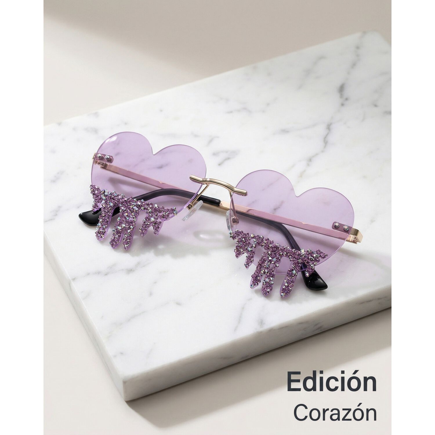 Lentes Coraz&oacute;n Con Strass Colgante Para Fiesta Mujer image number 35.0