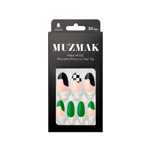 Muzmak - U&ntilde;as Press On Green Wave Almond 36 U.