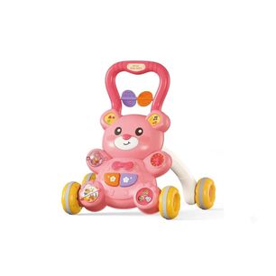 Andador Y Mesa Did&aacute;ctica 2 En 1 Interactivo Musical Para Beb&eacute;s Dise&ntilde;o Osito Rosa