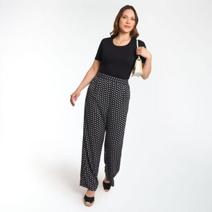Pantal&oacute;n Full Print Pretina El&aacute;sticada Tiro Medio Flare Mujer Sexy Large