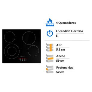 Encimera Vitrocer&aacute;mica Mademsa Vm4tr 4 Quemadores