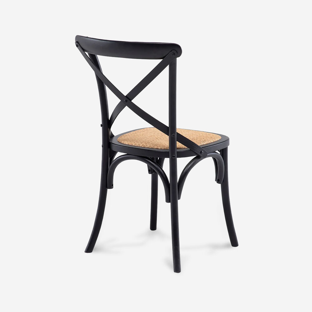 Pack 4 Sillas De Comedor Crossback Madera Negra image number 4.0