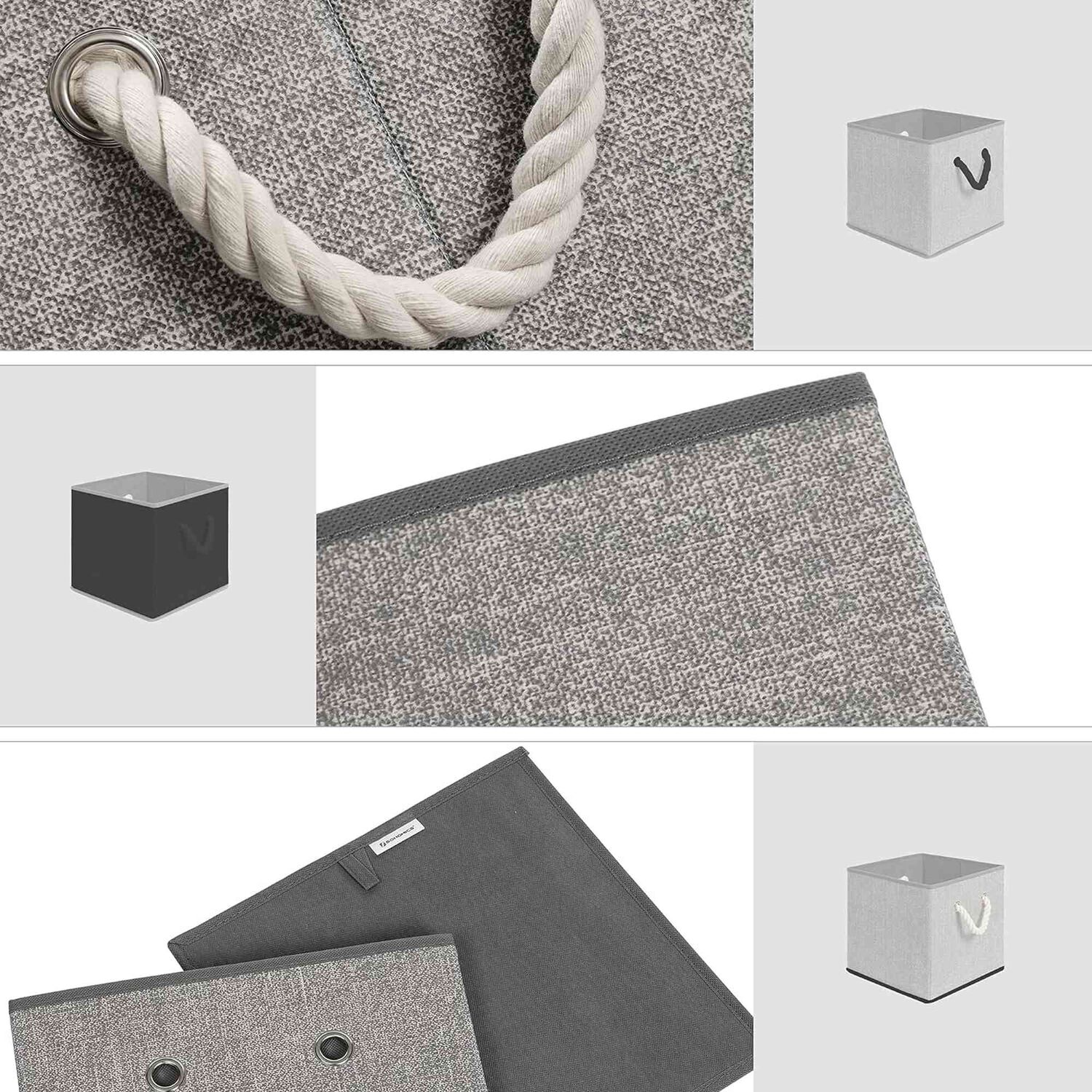 Set De 3 Cajas Organizadoras De Tela Plegables Con Asas image number 7.0