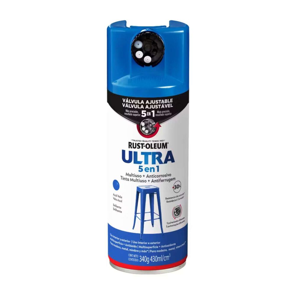 Pintura En Aerosol Ultra 5 En 1 340grs Azul Vela Brillante - Rust Oleum image number 0.0