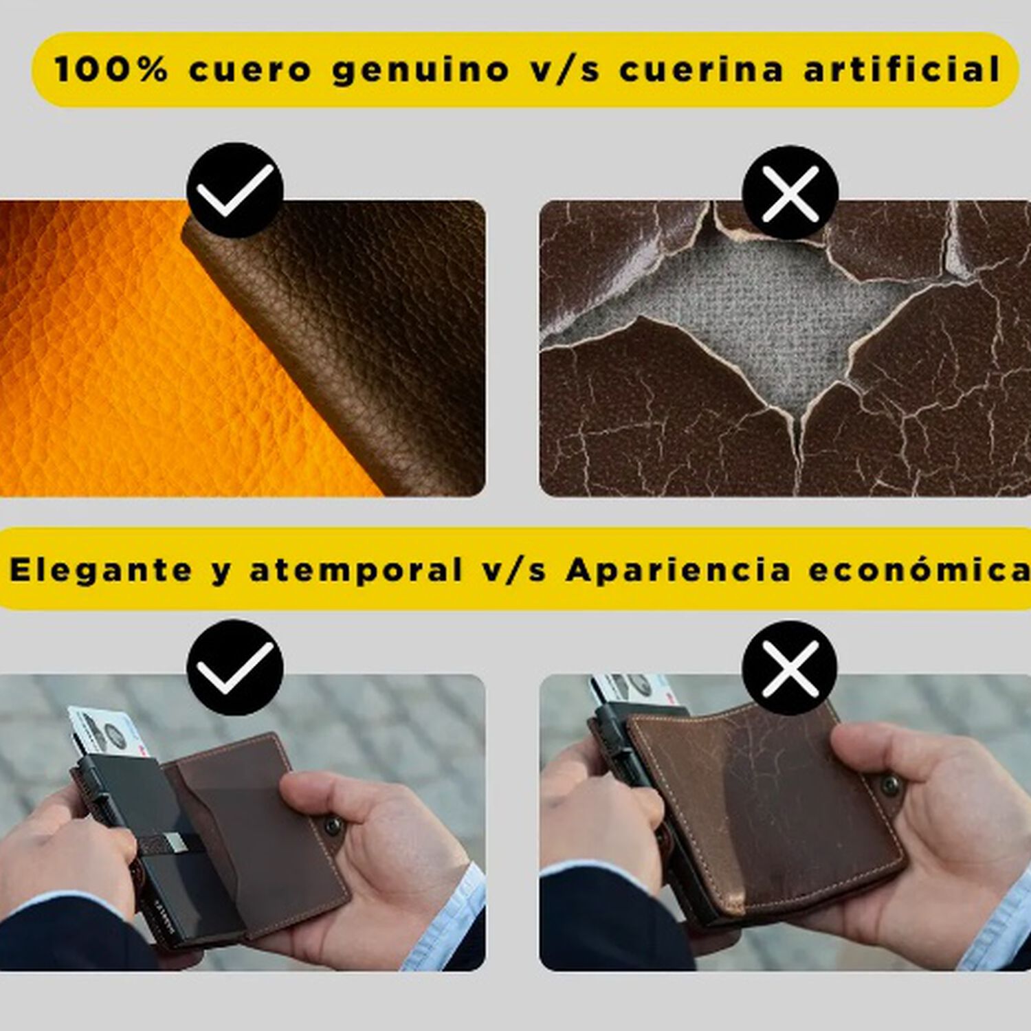 Billetera Hombre De Cuero Tarjetero image number 3.0