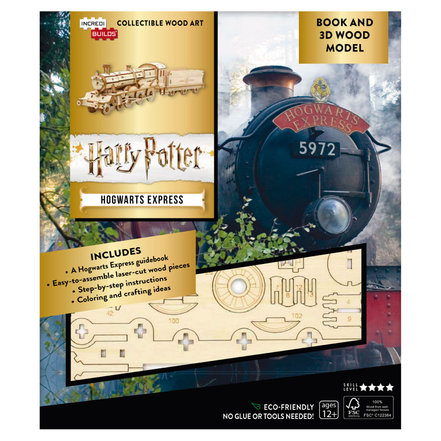 Harry Potter Hogwarts Express Libro Y Modelo Armable Madera image number 0.0