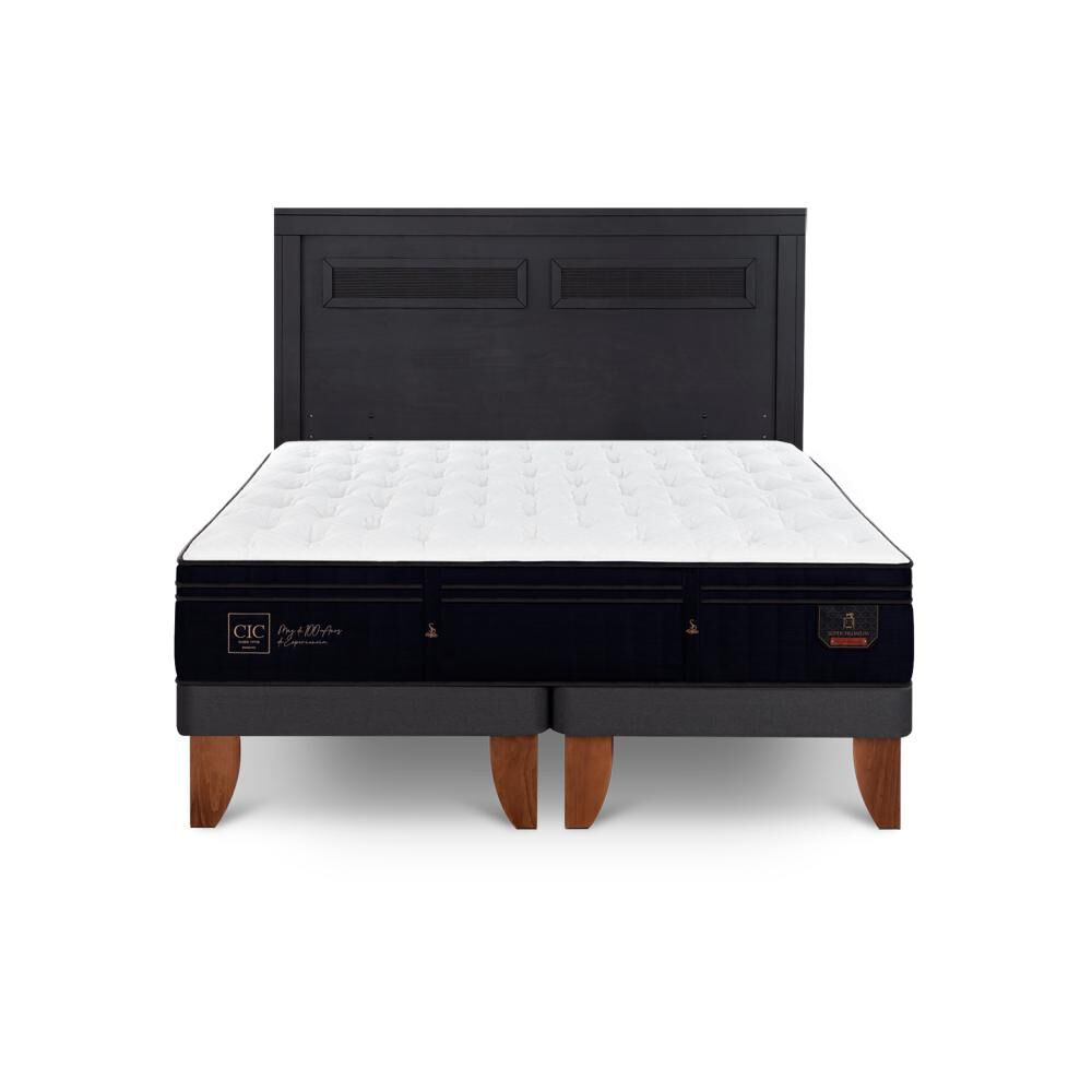 Cama Europea Cic Linea Premium / 2 Plazas / Base Dividida + Respaldo image number 0.0