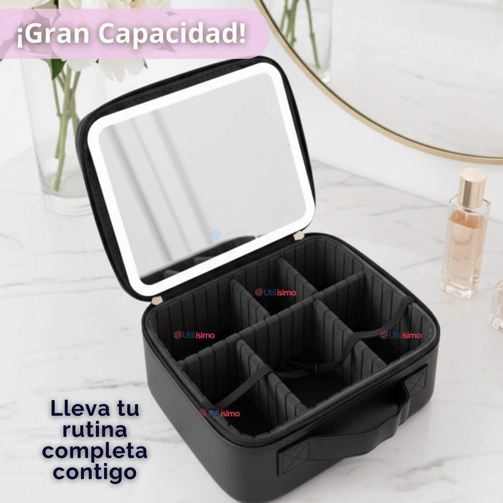 Malet&iacute;n De Maquillaje Con Luz Led Y Espejo Estuche De Maquillaje Organizador image number 7.0