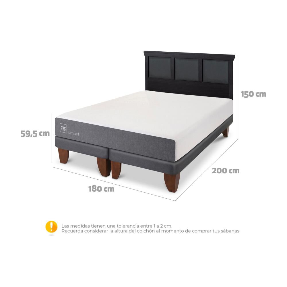 Cama Europea Cic Smart / King / Base Dividida + Respaldo image number 5.0
