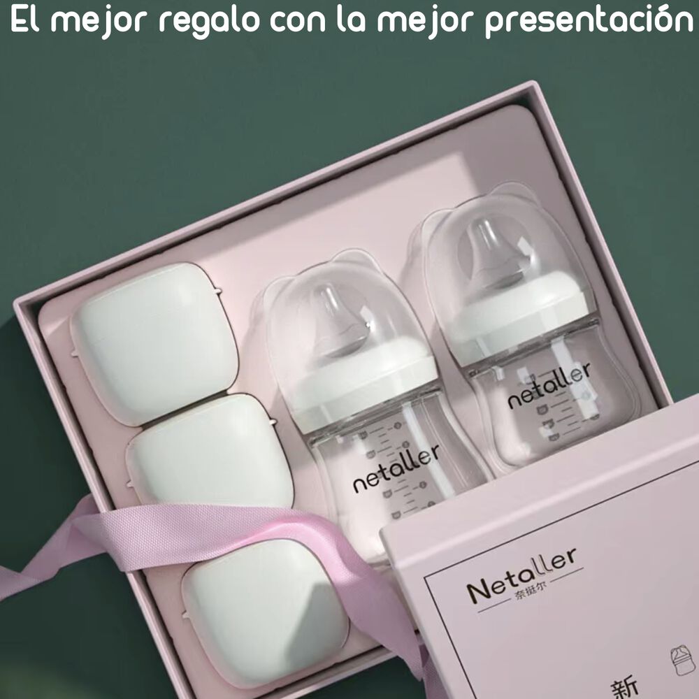 Set 2 Mamaderas Con Protectores 3 Chupetes Caja Lubabycas image number 7.0