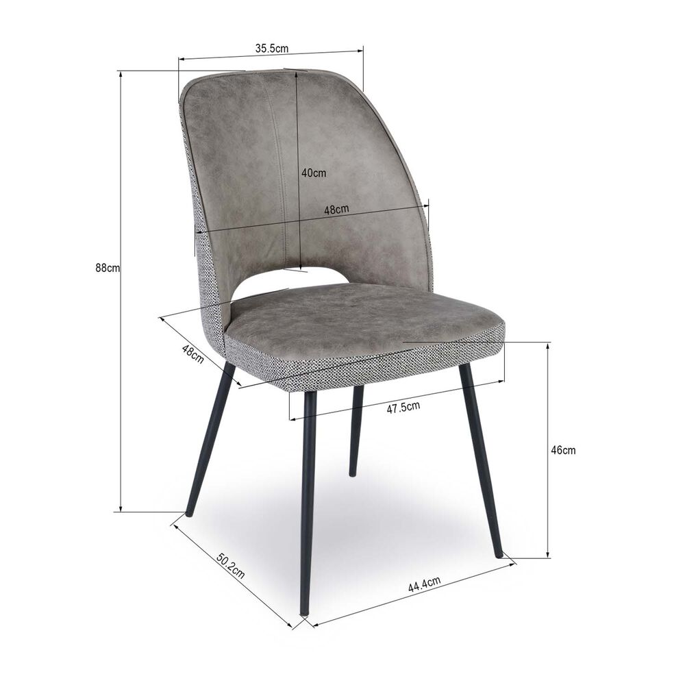 Pack 2 Sillas De Comedor Oval Pu Taupe Claro image number 5.0