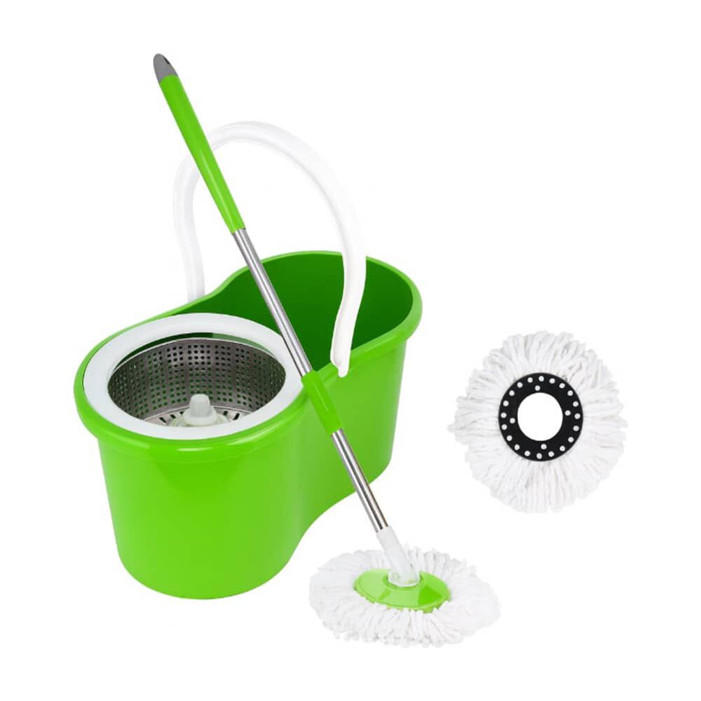 2 Mopas Giratoria 360&deg; Trapeador Canasto Met&aacute;lico Con Pa&ntilde;os image number 9.0