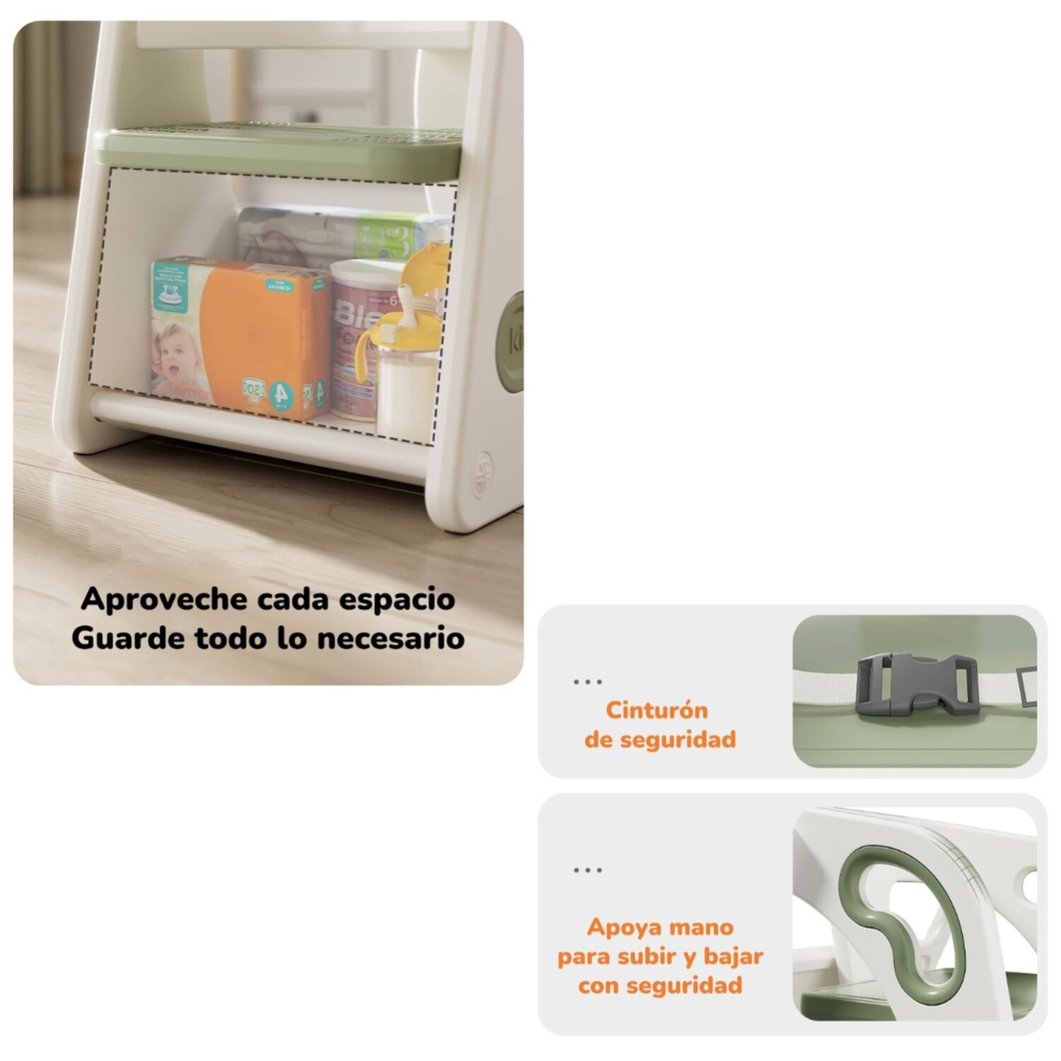 Silla De Comer Multifuncional Witness Naranja Lubabycas image number 2.0