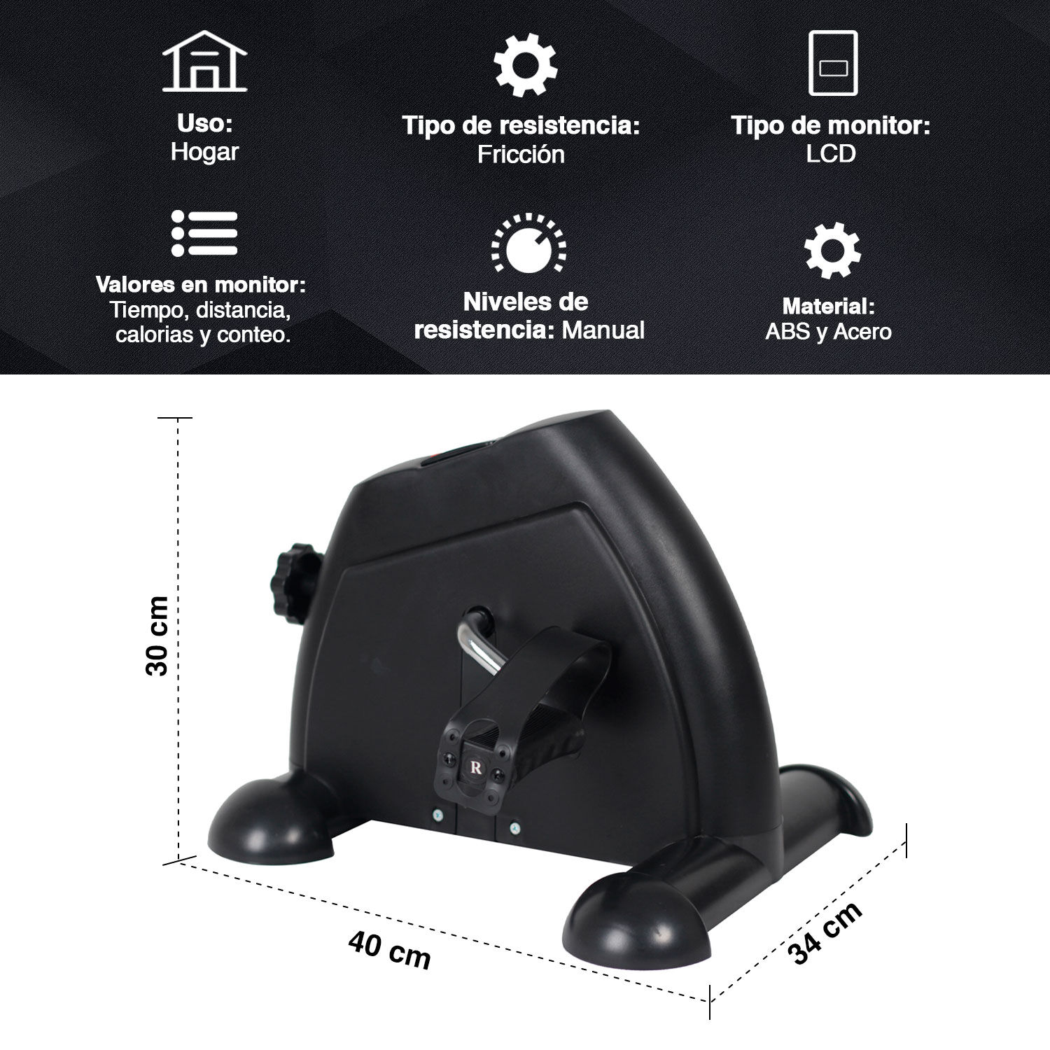 Pedalera Atletis Fit T1.2 Volante Rotaci&oacute;n 1kg Negro image number 2.0