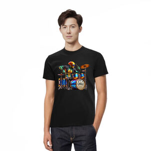 Polera Flokitextiles Alien Rock Music