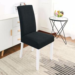 Funda Silla Polar Spandex Comedor Negro 90% Poli&eacute;ster