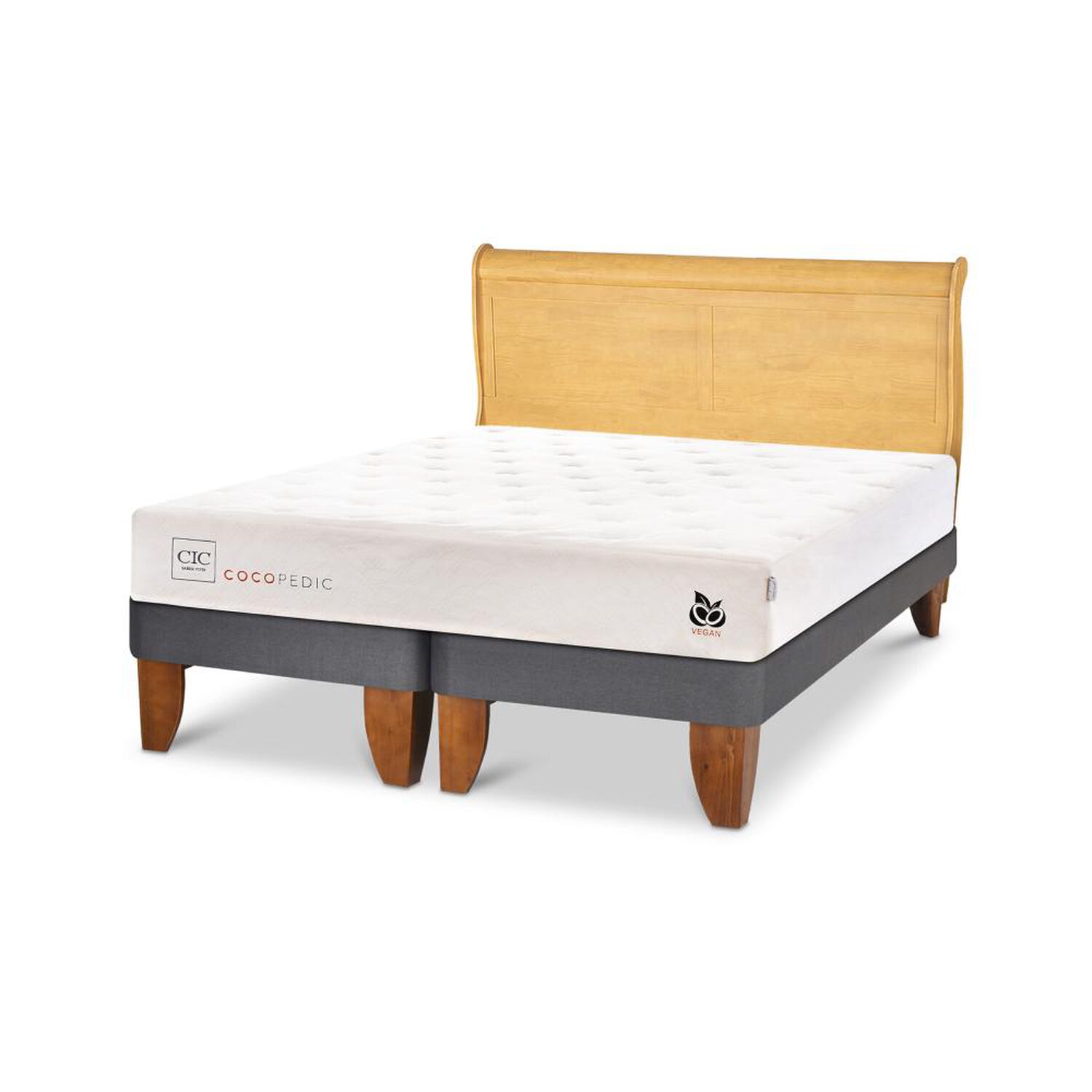 Cama Europea Cic Cocopedic / 2 Plazas / Base Dividida + Respaldo image number 2.0