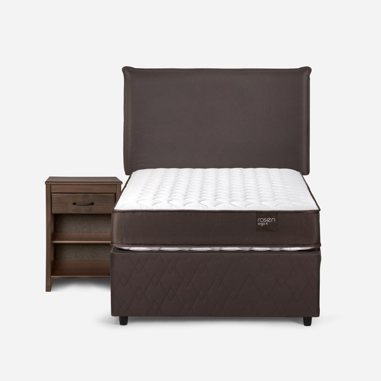 Cama Nido Rosen New Ergo T / 1.5 Plazas / Base Normal + Set De Maderas Maurice Chocolate image number 0.0