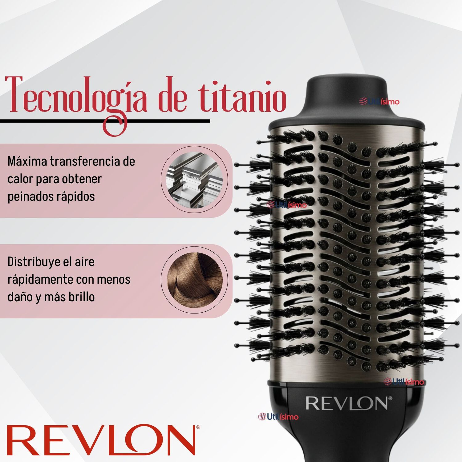 Cepillo Secador Alisador De Cabello One Step Revlon 800w Titanium image number 3.0