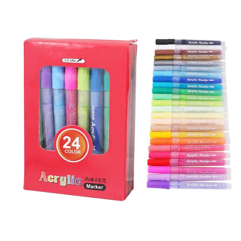 Set 24 Marcadores Plumones Acrílicos Tipo Posca image number 0.0
