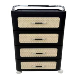 Caj&oacute;n Multiusos De Pl&aacute;stico De 4 Niveles Con Ruedas