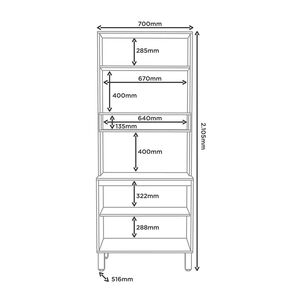Mueble De Cocina Para Microondas Camil 210,5x51,6x70