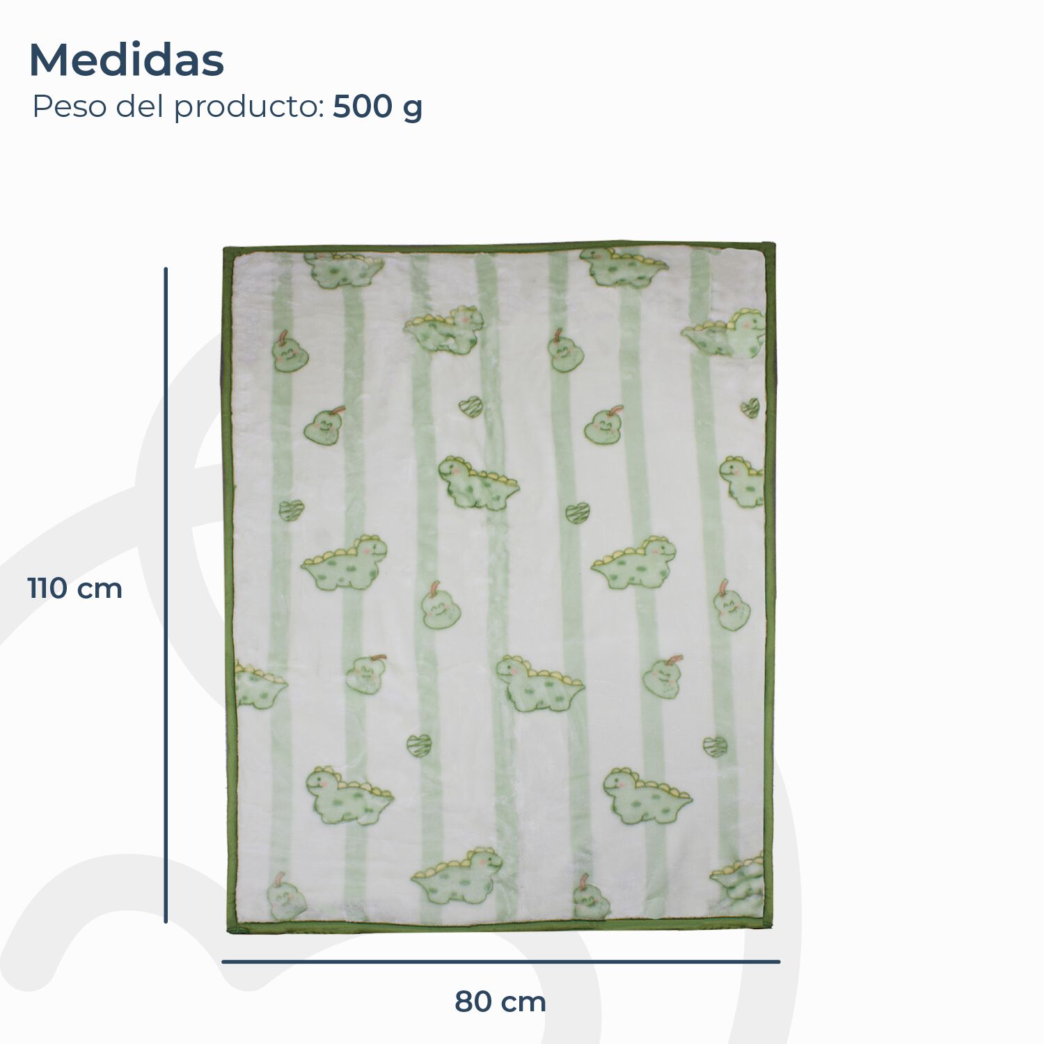 Frazada Ultra Soft Dino 80x110cm Verde Bebesit image number 3.0