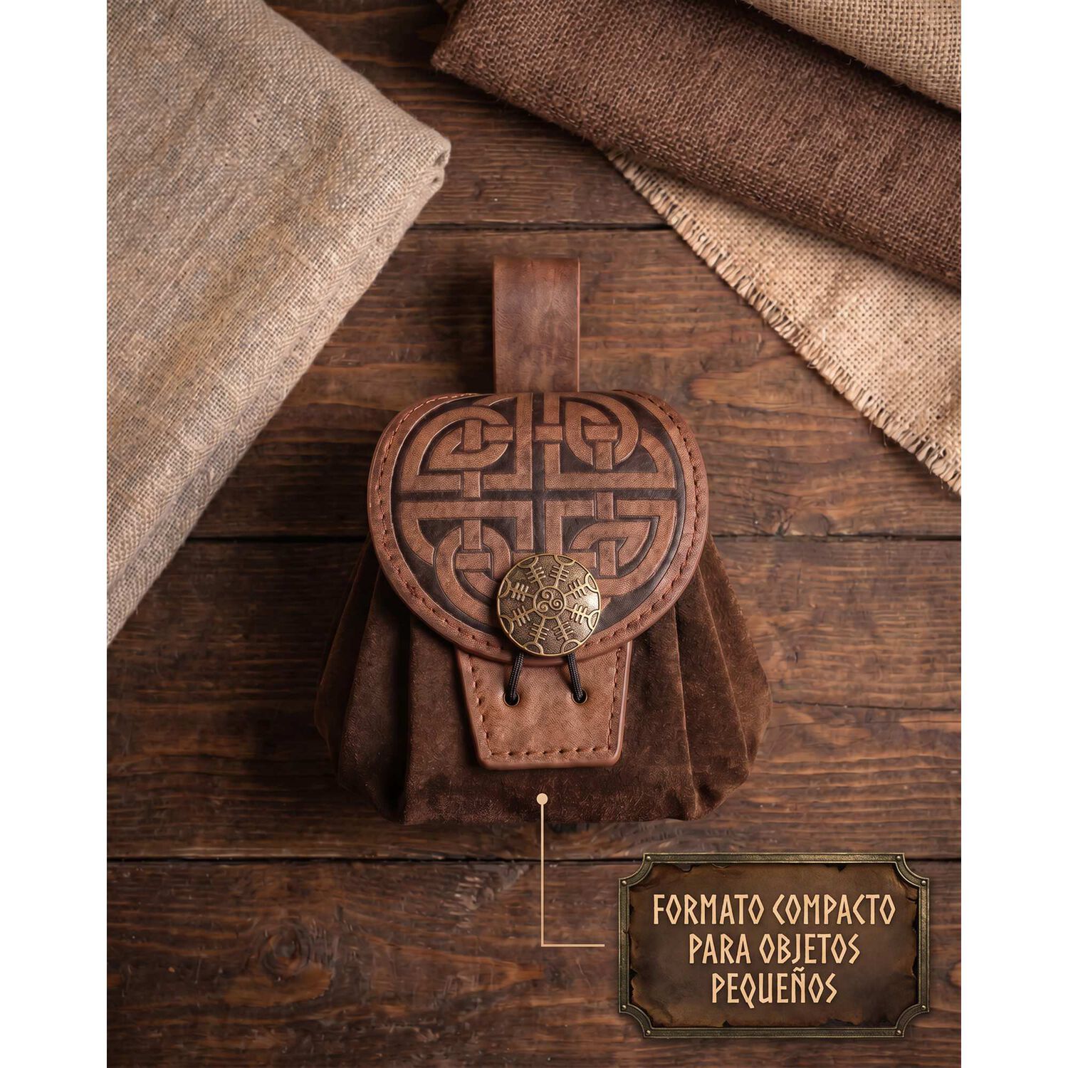 Bolso Medieval Para Cintur&oacute;n Con Broche N&oacute;rdico Vikingo image number 5.0