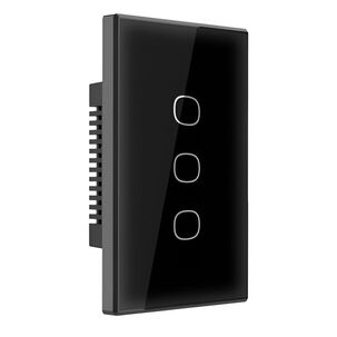 Interruptor Wifi Touch Sonoff Txgen2 De 3 Canales Negro