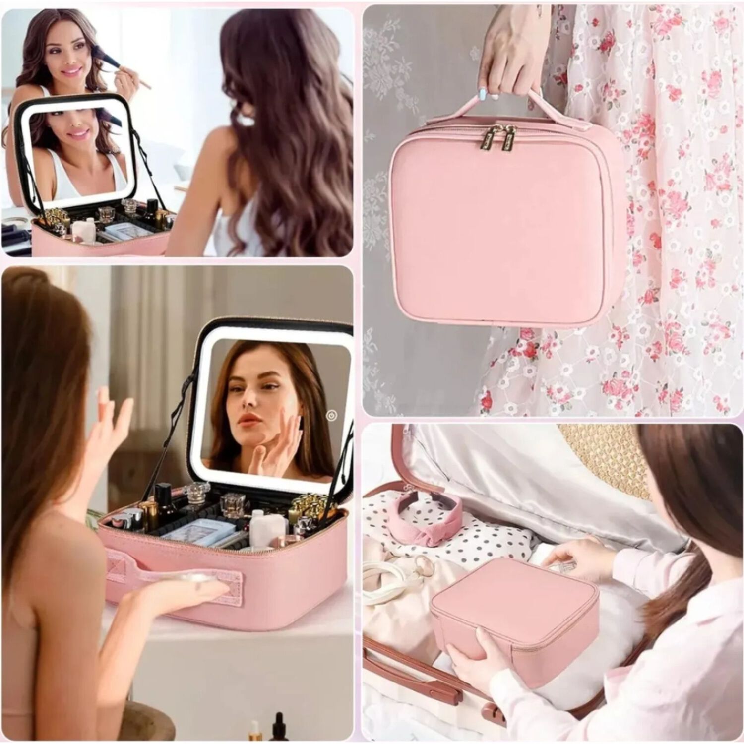 Cosmetiquero Maletin Con Espejo Led Y Divisiones Ajustables image number 14.0