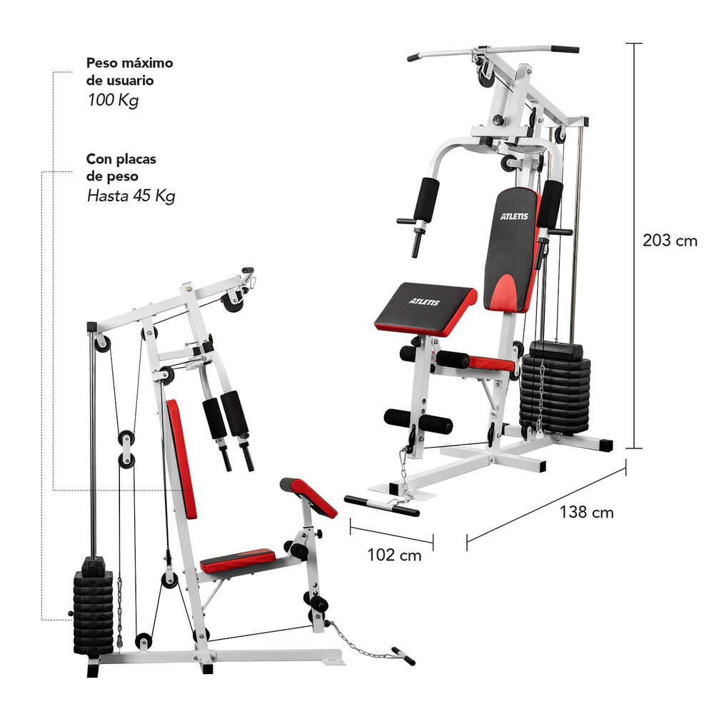 Home Gym Multifuncional Atletis Tf-7001 Gris image number 1.0