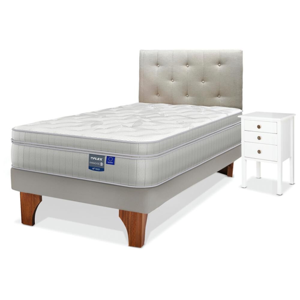 Cama Europea Flex Paradise / 1.5 Plazas / Base Normal + Set De Maderas image number 1.0