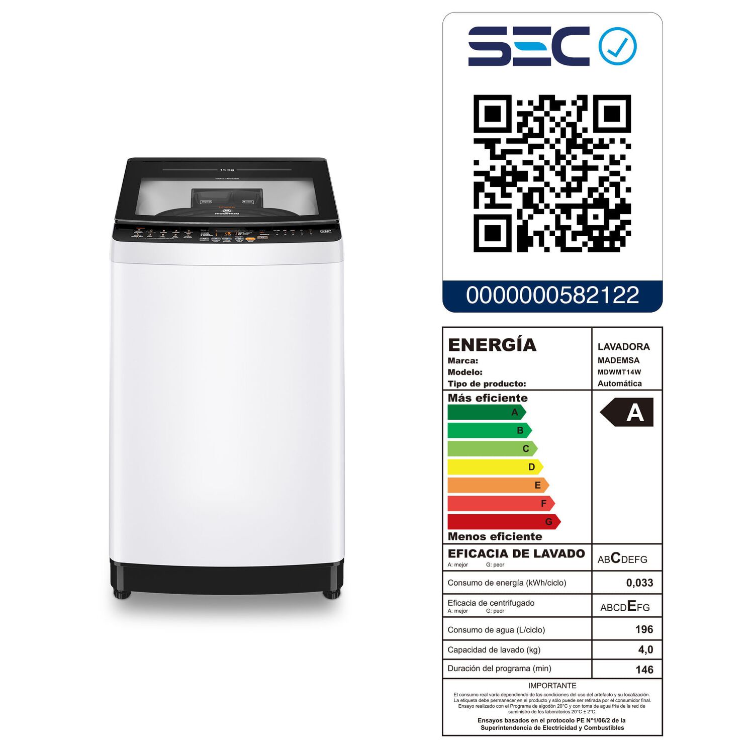 Lavadora Autom&aacute;tica 14kg Carga Superior Mdwmt14w Blanca image number 11.0