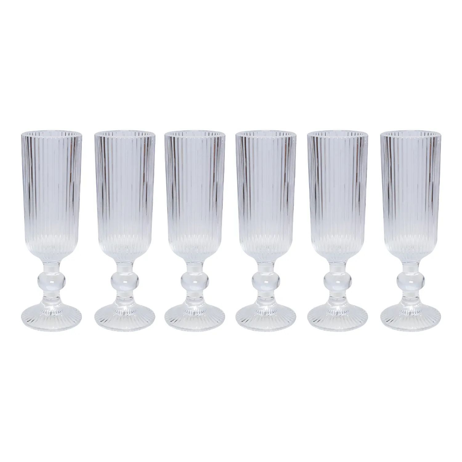 Set 6 Copas Flute Talladas 160ml Lisa Allegra De Vidrio image number 3.0