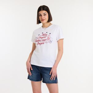 Polera Print Western Manga Corta Cuello Redondo Mujer Rolly Gp