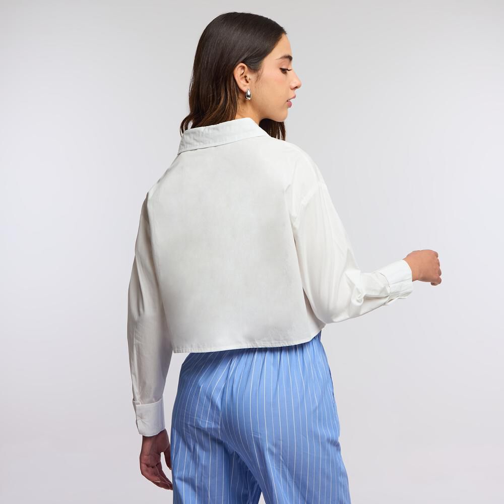 Blusa Corta Manga Larga Cuello Camisero Mujer Freedom image number 3.0