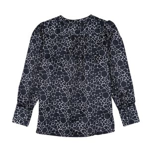 Blusa Estampada Manga Larga Cuello Camiero Mujer Kimera