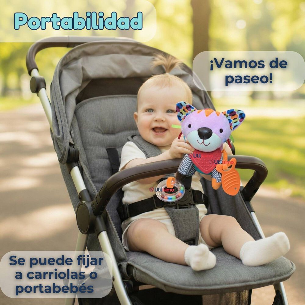 Juguete Peluche Animales Sensorial Con Mordedor Y Sonajero Dise&ntilde;o Gatico Ni&ntilde;a Y Ni&ntilde;o image number 8.0