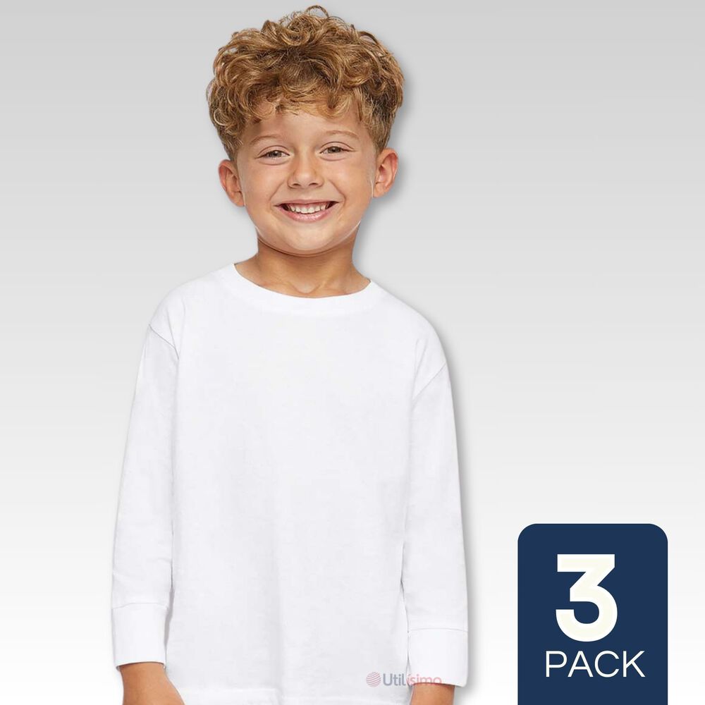 Pack 3 Camisetas Poleras Polar Manga Larga Primera Capa Blanco image number 0.0