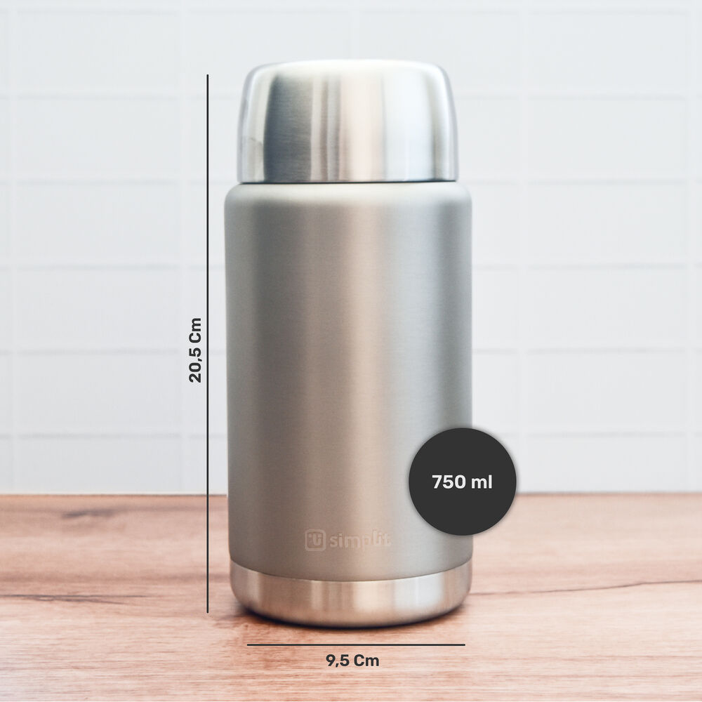 Termo De Comida Insulado Acero Inox 750 Ml Gris Simplit image number 4.0