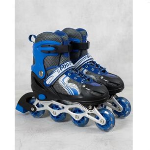 Set Patines Lineales Con Juego De Protecci&oacute;n Azul L (39-42)
